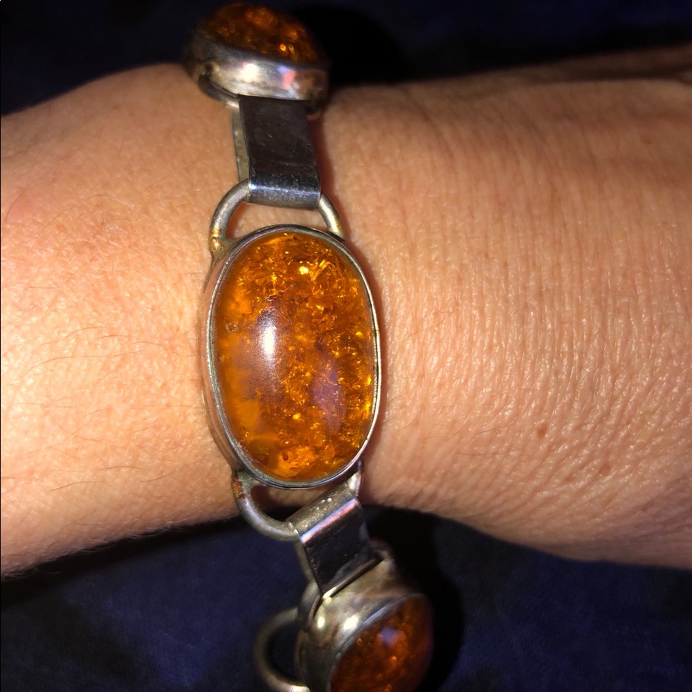 Silver tone & golden stone bracelet. Any 3 / $40!!
